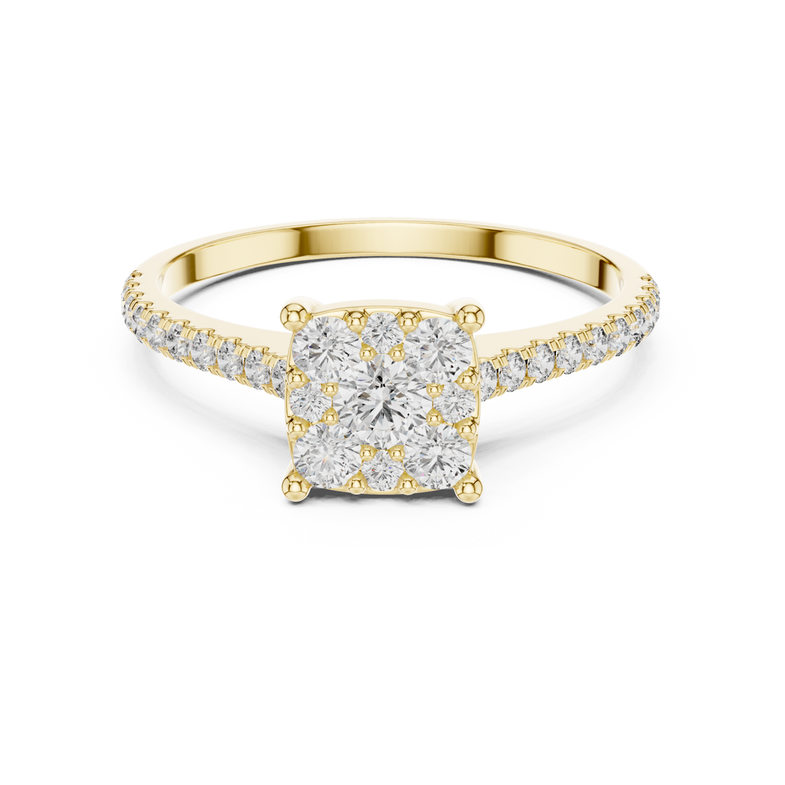 Gold Infinite Whisper Solitaire Ring Right View