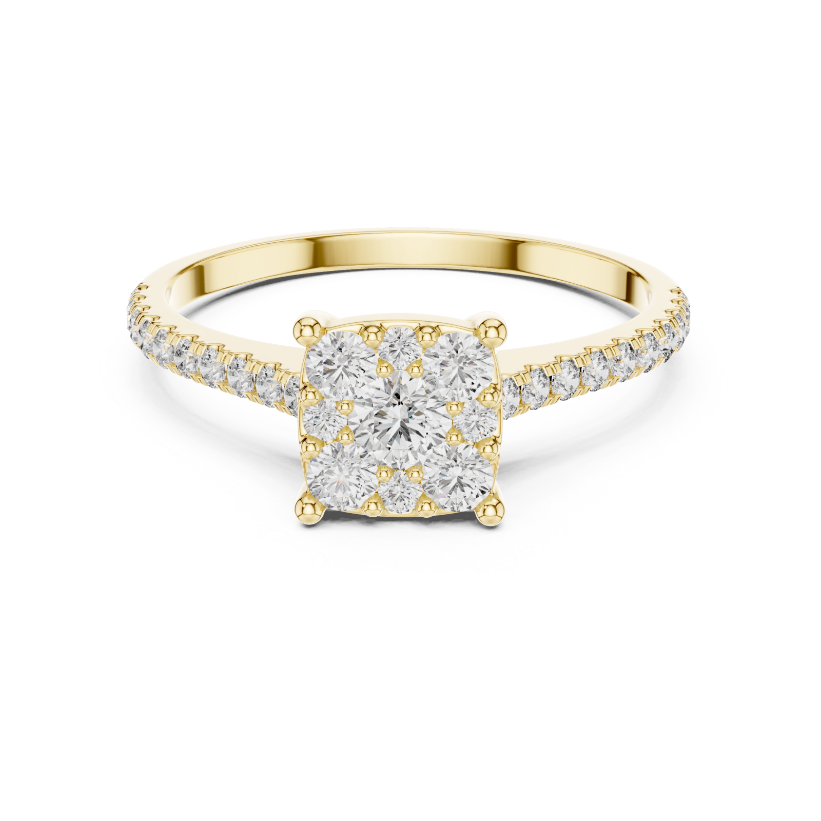  Gold Infinite Whisper Solitaire Ring Front View