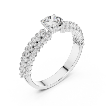  White Gold Graceful Pathway PavÃ© Band Ring Right View