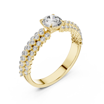 Gold Graceful Pathway PavÃ© Band Ring Right View