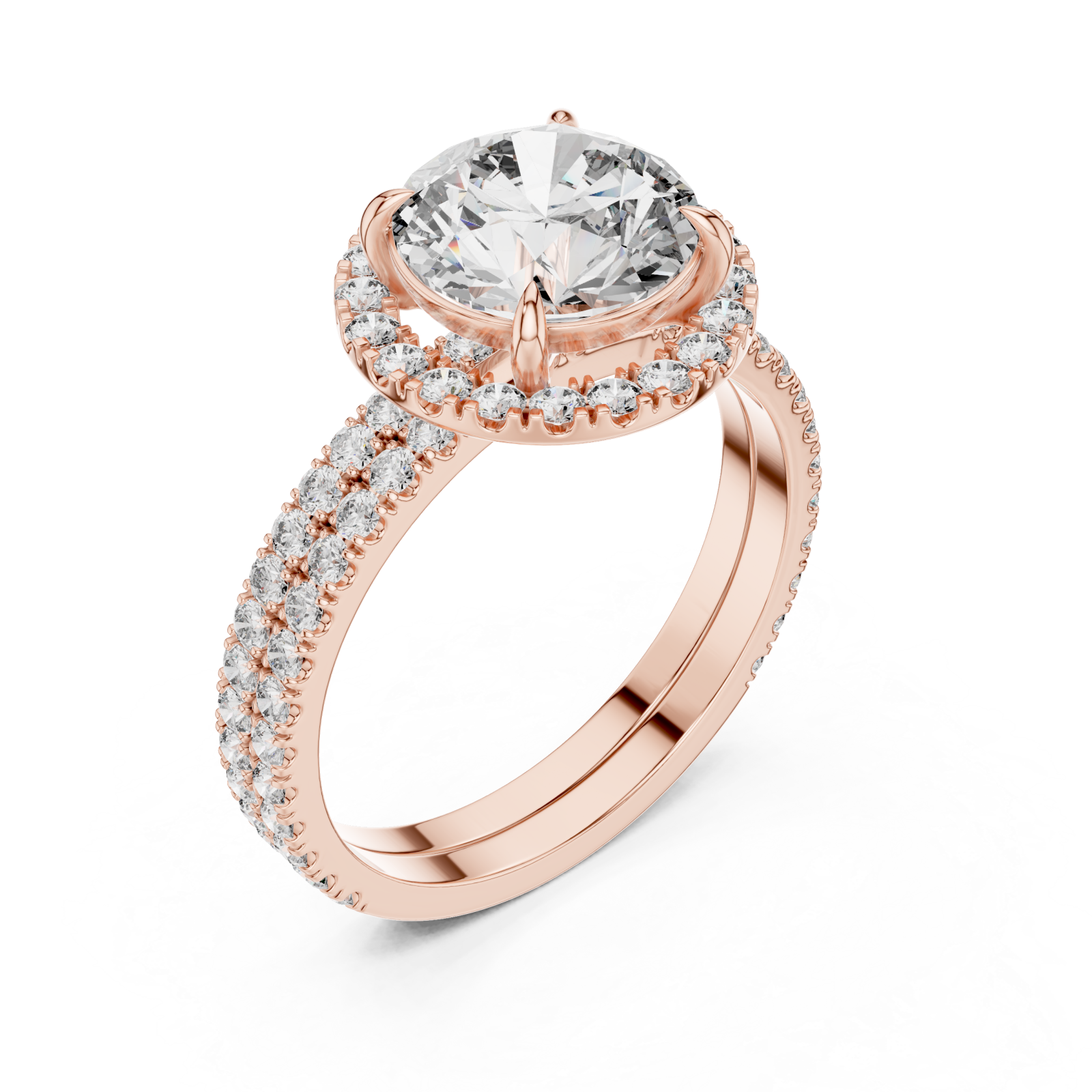 Rose Gold Radiant Embrace Solitaire Crown Engagement Ring Right View