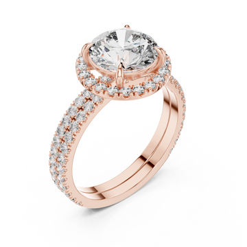  Rose Gold Radiant Embrace Solitaire Crown Engagement Ring Right View