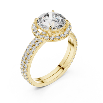 Gold Radiant Embrace Solitaire Crown Engagement Ring Right View