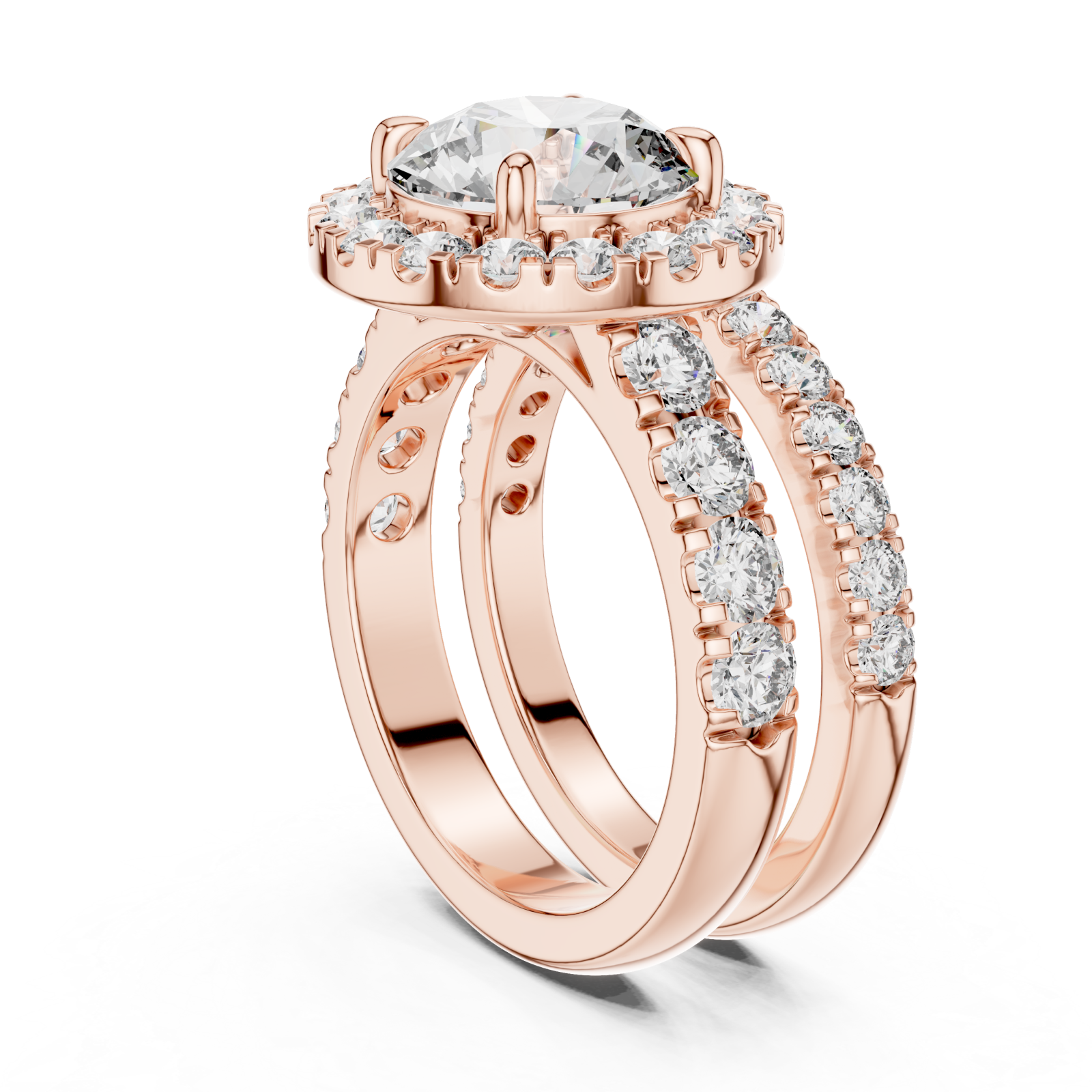  Rose Gold Radiance Embrace Solitaire Classic Left View