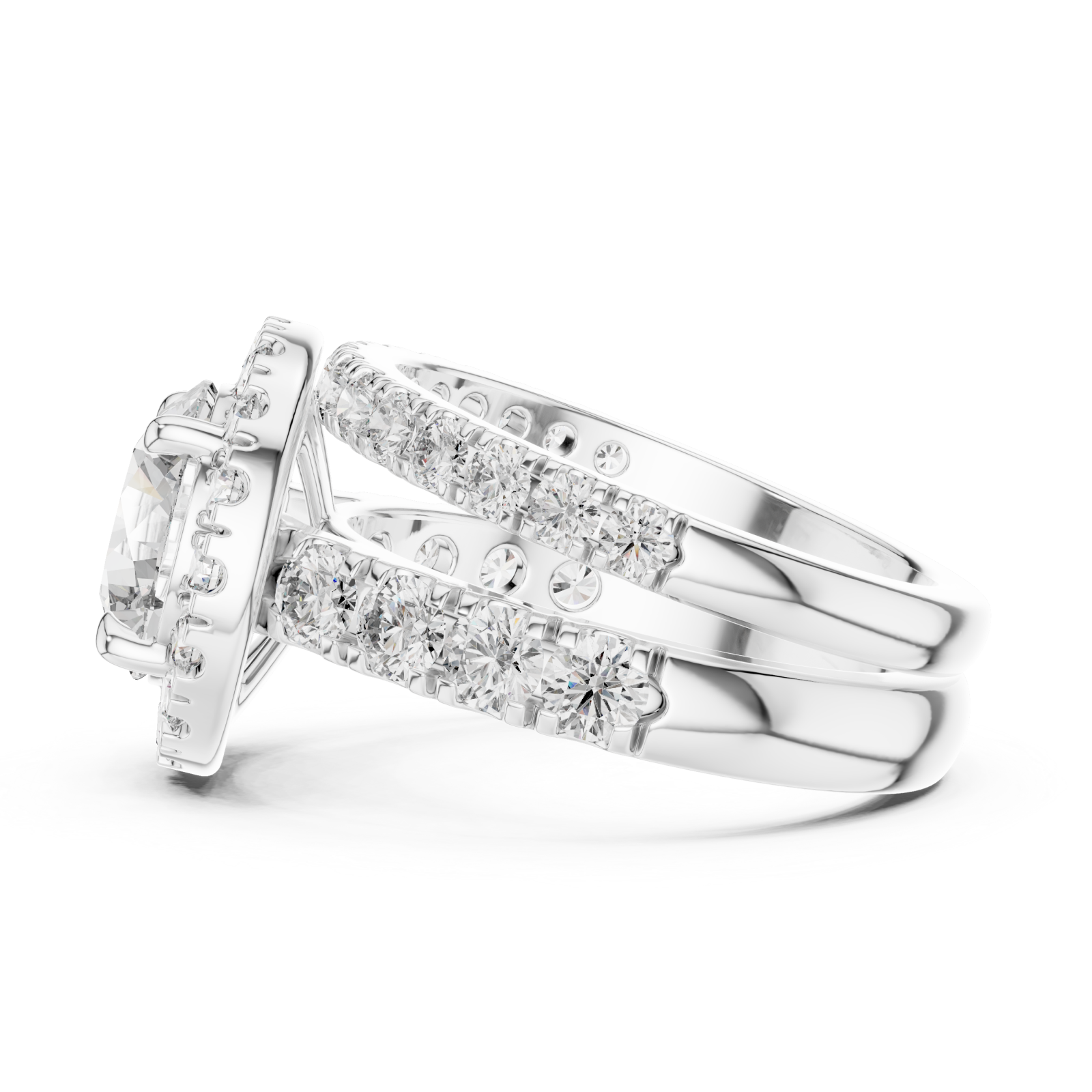  White Gold Radiance Embrace Solitaire Classic Side View