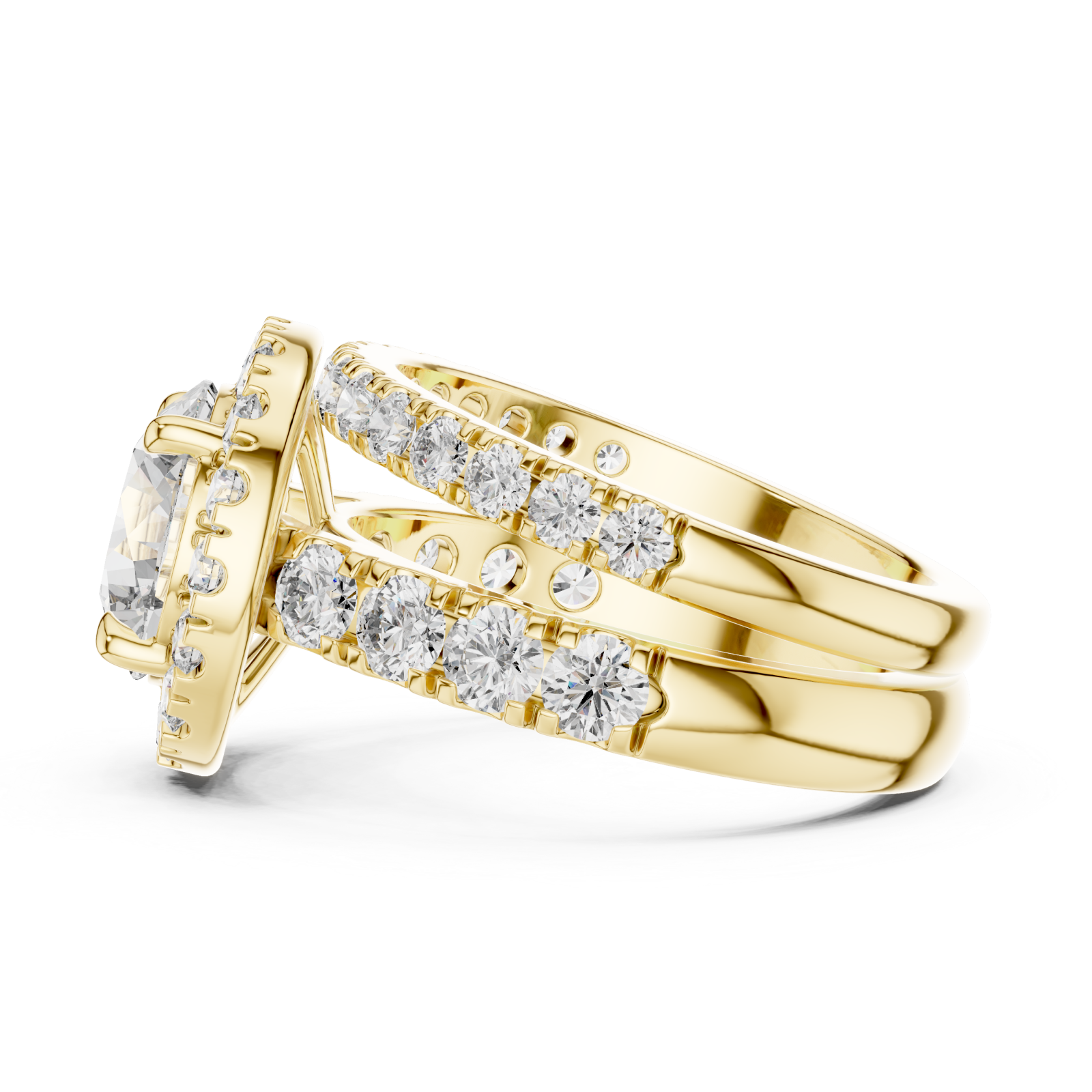  Gold Radiance Embrace Solitaire Classic Side View