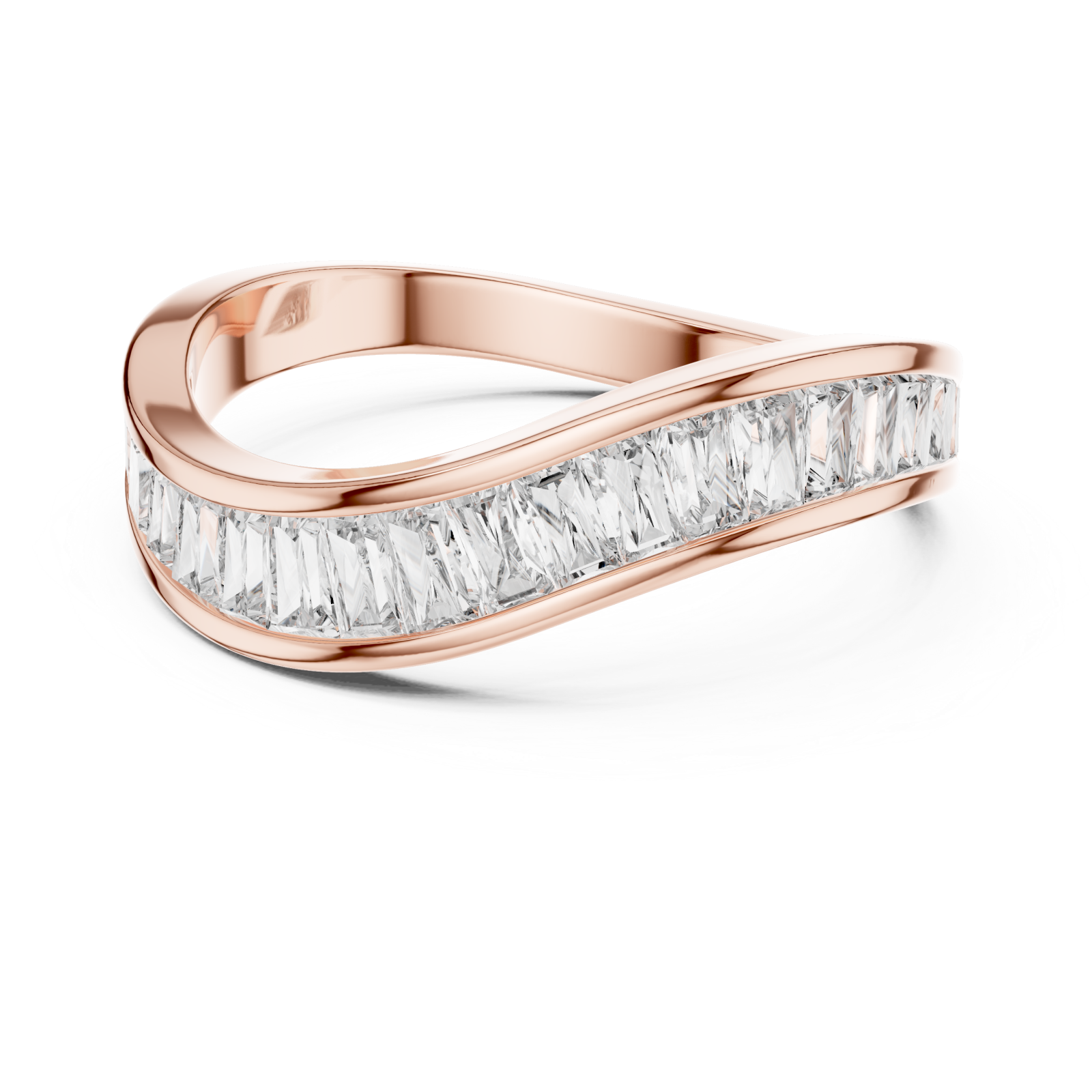  Rose Gold Enchanted Arc Modern Silhouette Ring Front View