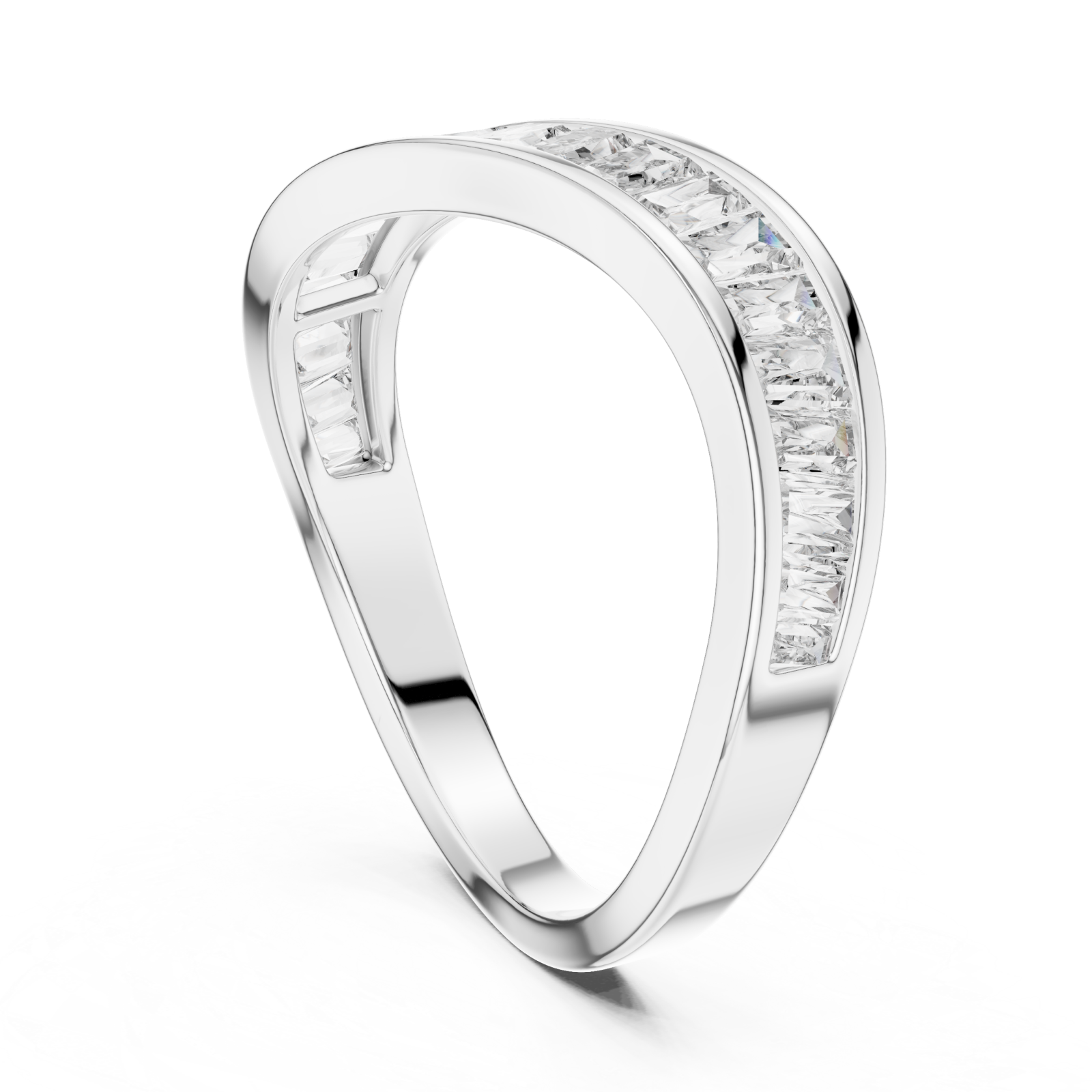  White Gold Enchanted Arc Modern Silhouette Ring Left View