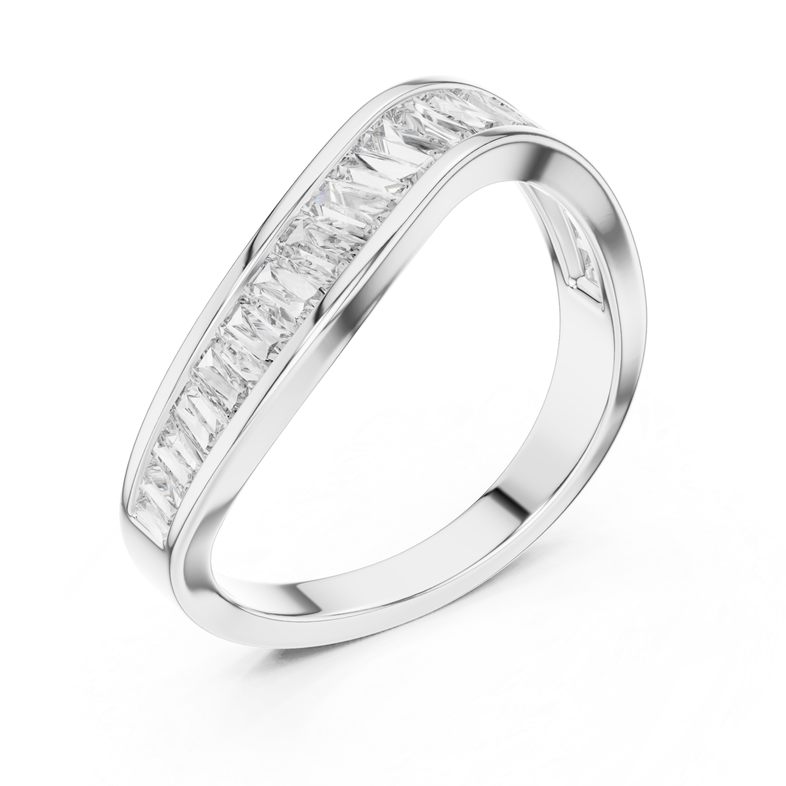  White Gold Enchanted Arc Modern Silhouette Ring Right View