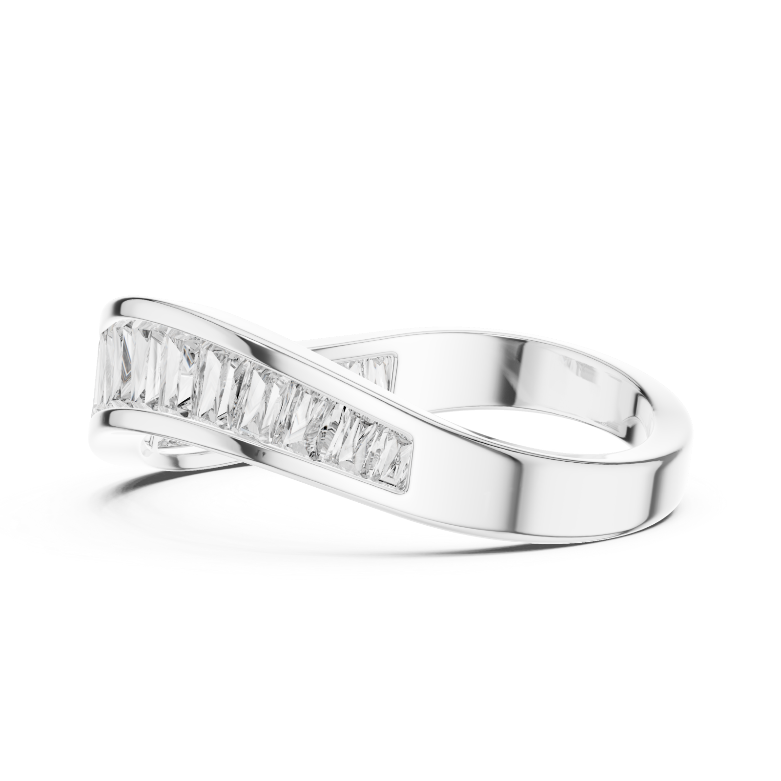  White Gold Enchanted Arc Modern Silhouette Ring Side View