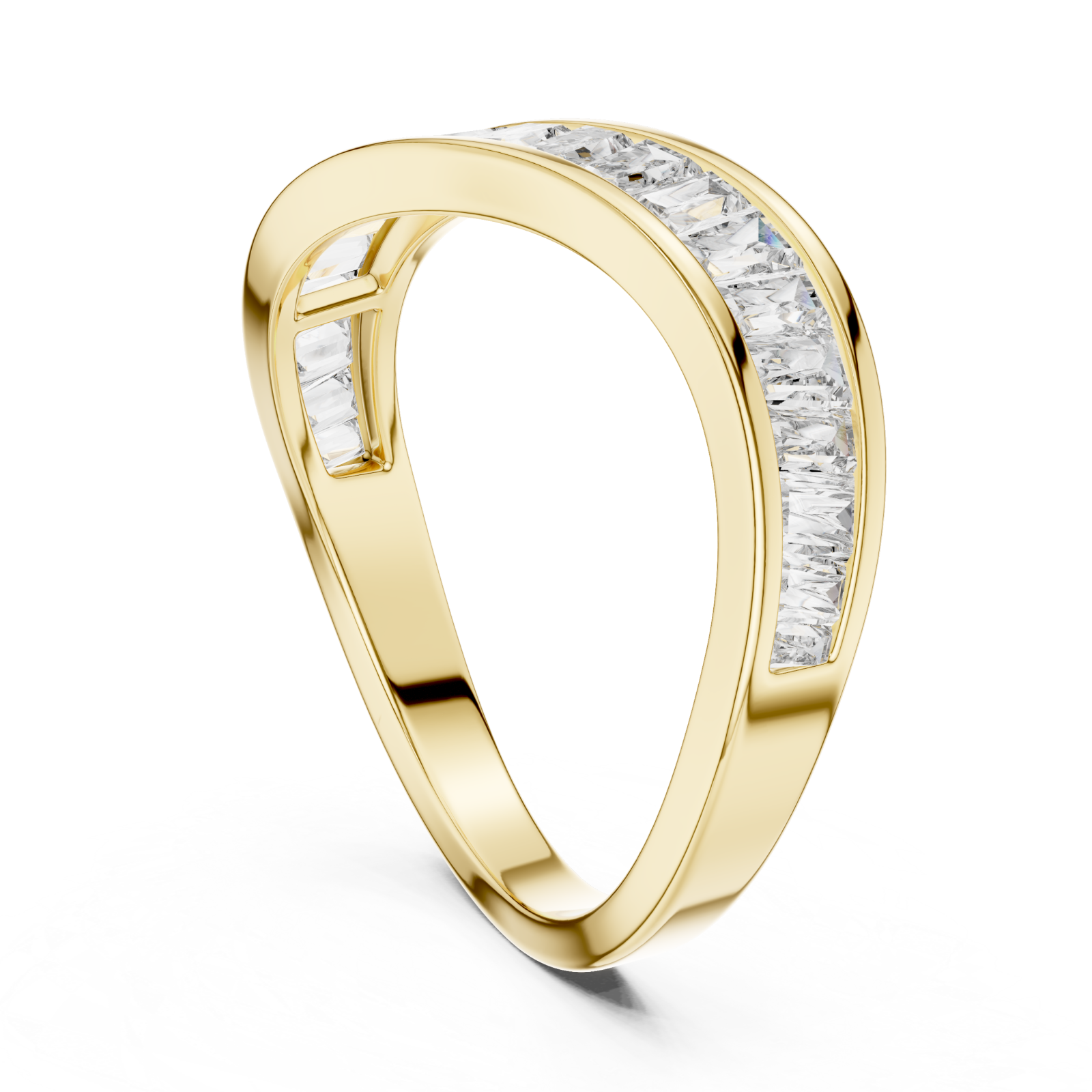  Gold Enchanted Arc Modern Silhouette Ring Left View