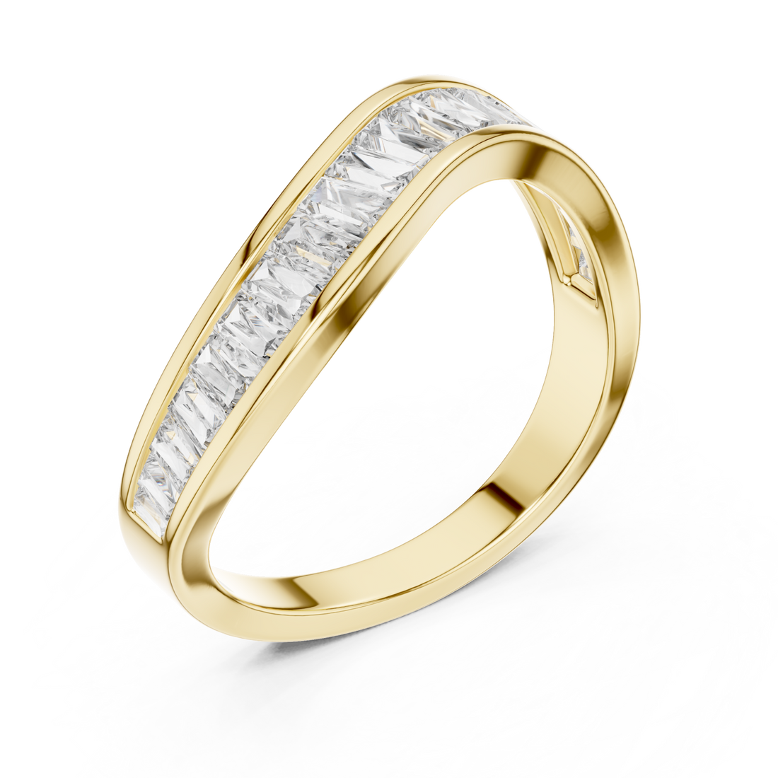 Gold Enchanted Arc Modern Silhouette Ring Right View