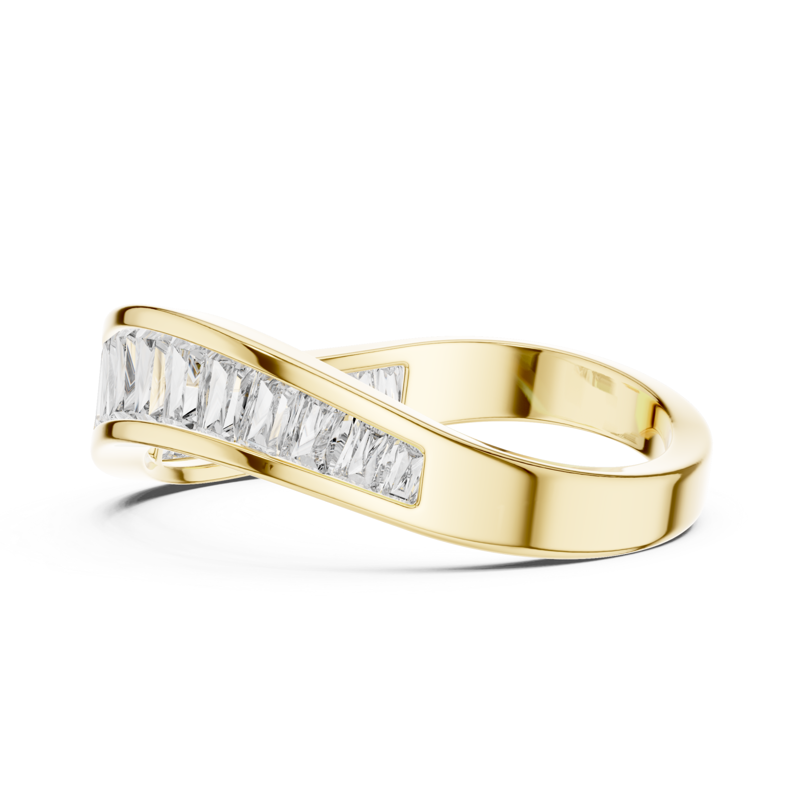  Gold Enchanted Arc Modern Silhouette Ring Side View