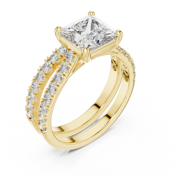 Gold Velvet Serenity Three Row Eternity Ring Right View