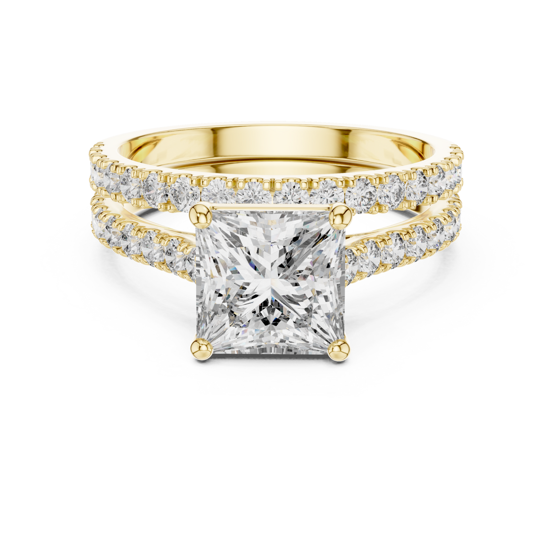 Gold Velvet Serenity Three Row Eternity Ring Right View