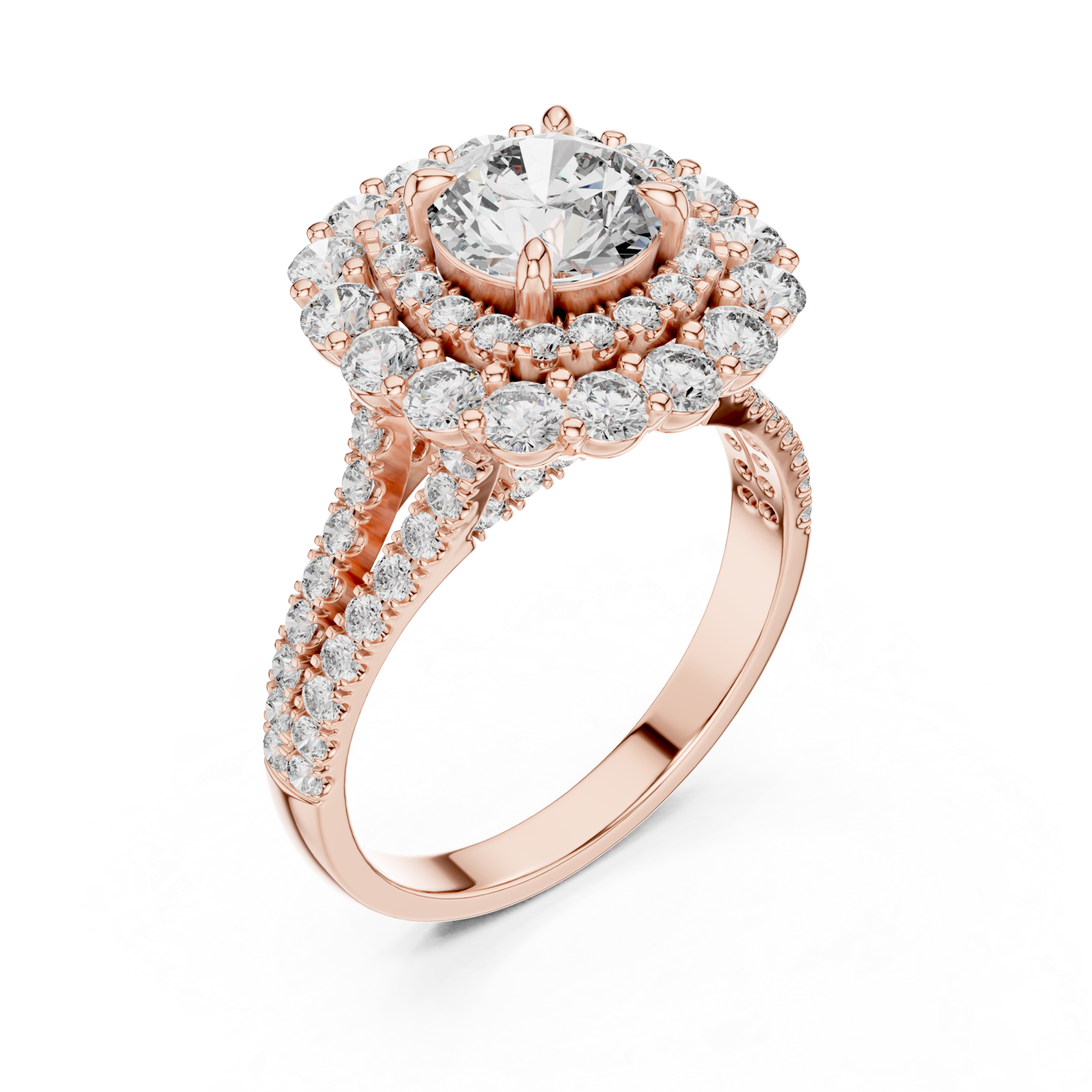  Rose Gold Celestial Dual Band Elegance Ring Right View