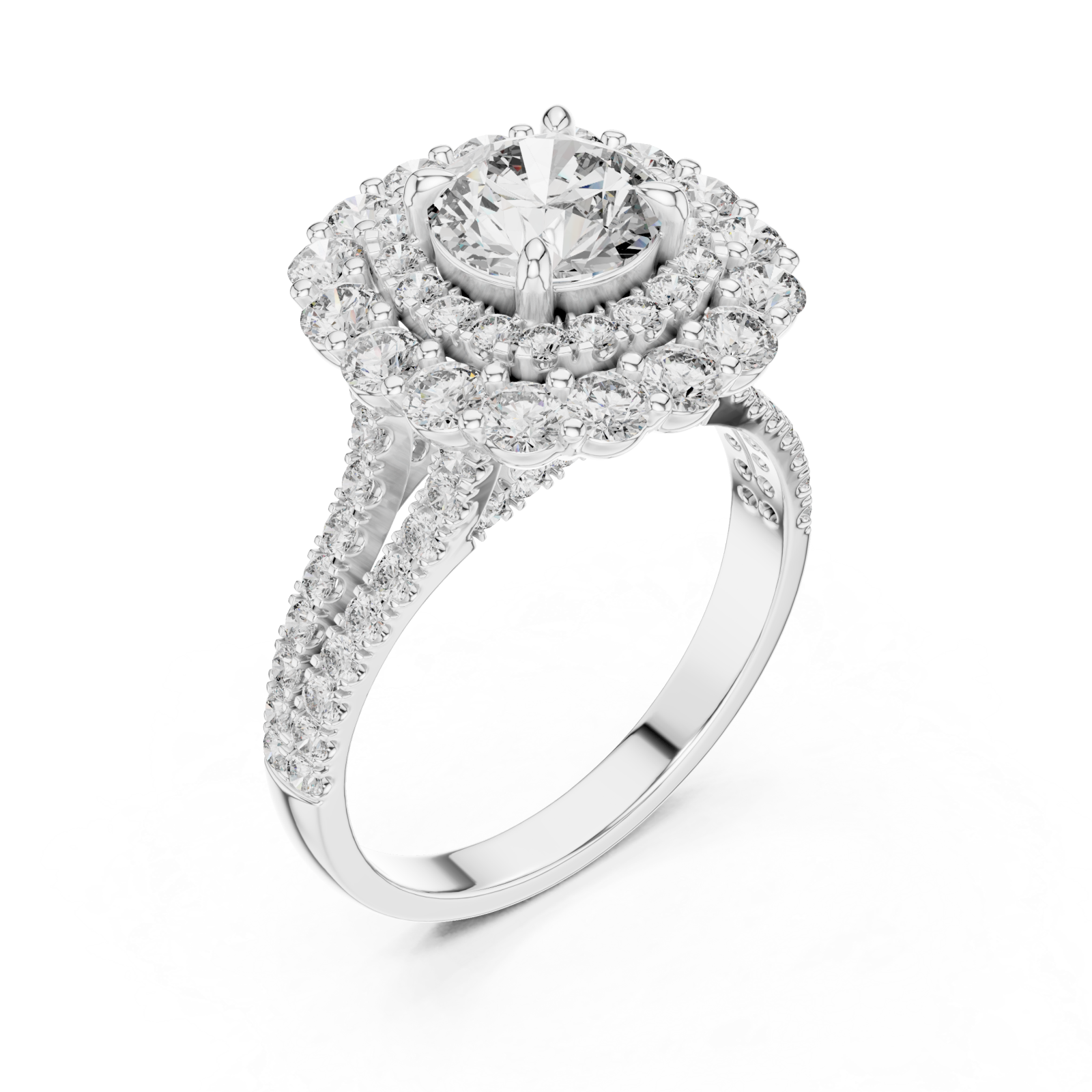  White Gold Celestial Dual Band Elegance Ring Right View