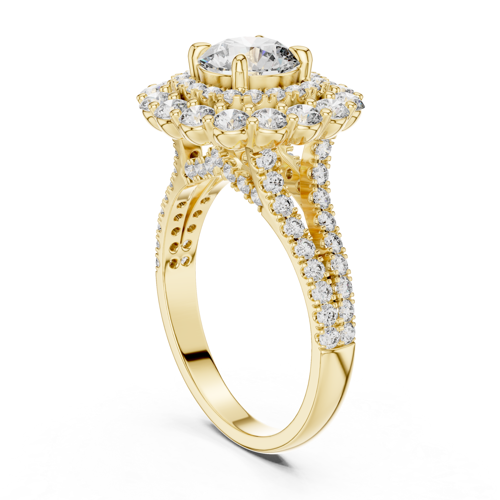 Gold Celestial Dual Band Elegance Ring Left View
