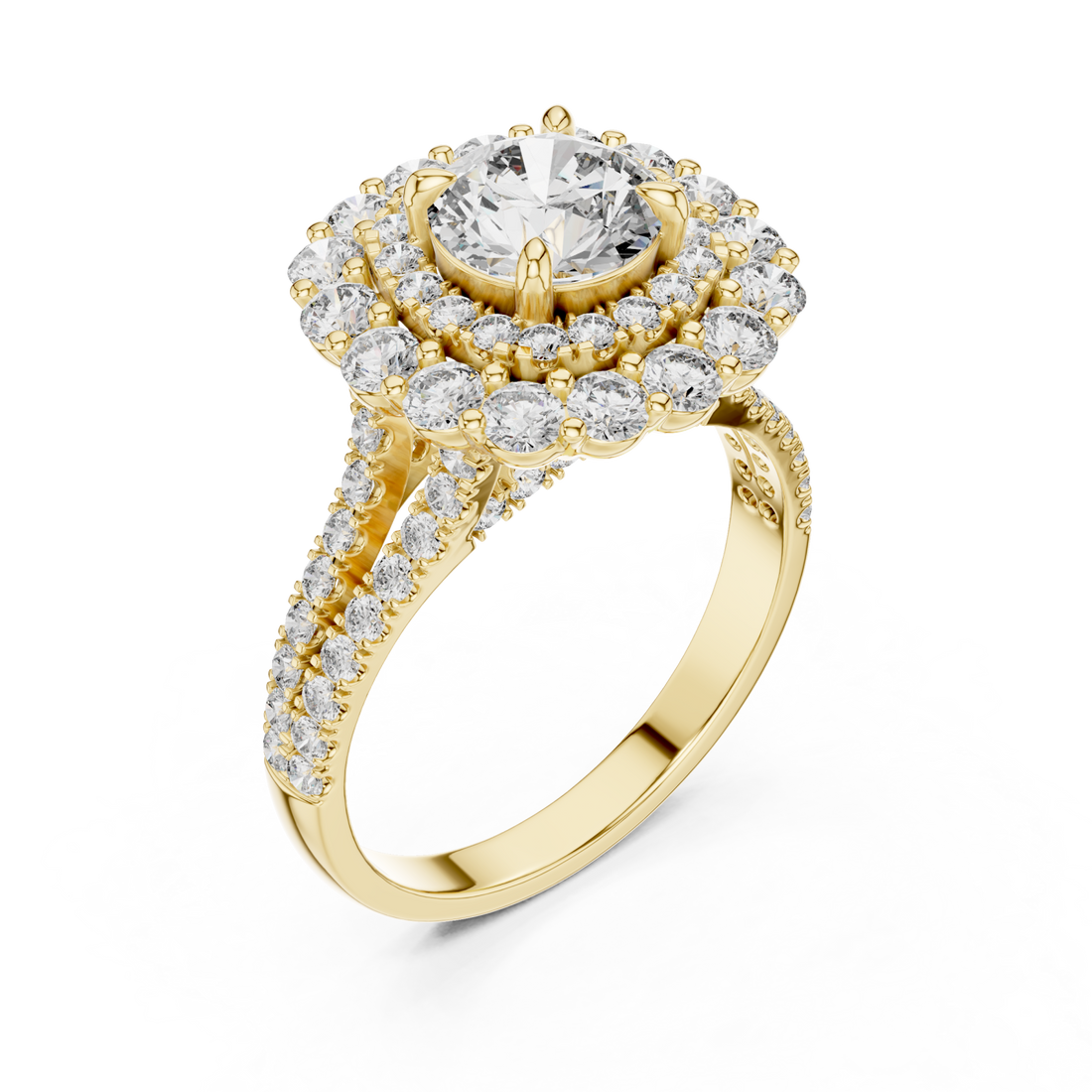 Gold Celestial Dual Band Elegance Ring Right View