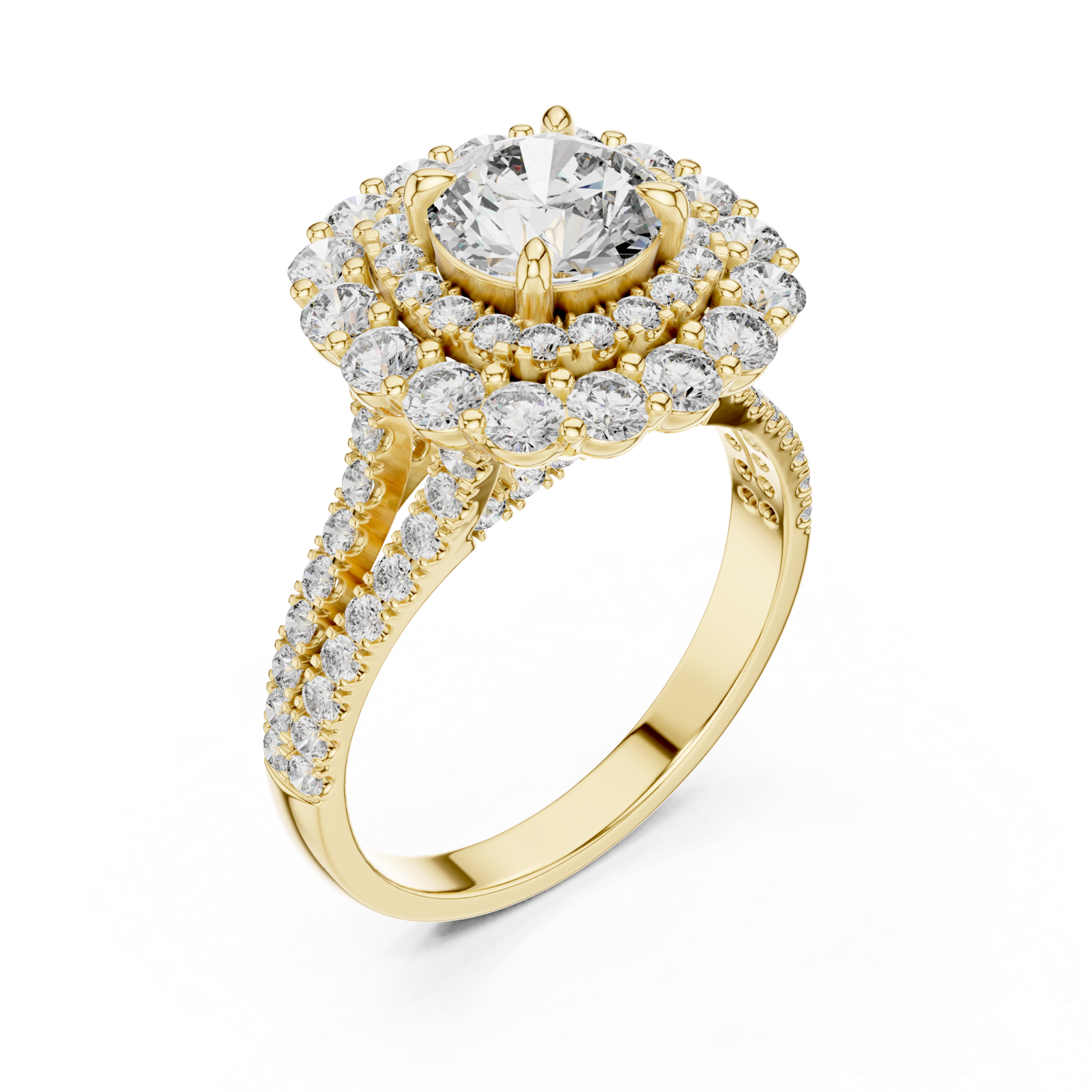 Gold Celestial Dual Band Elegance Ring Right View
