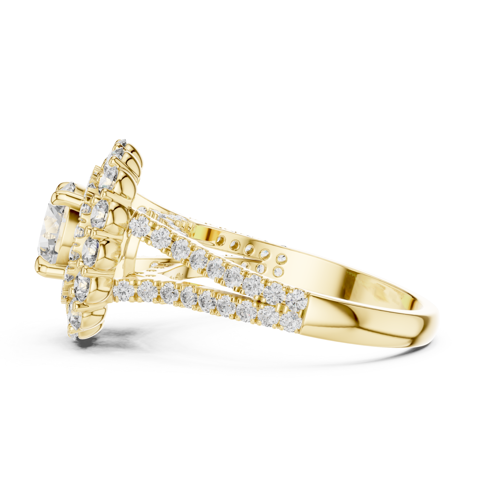  Gold Celestial Dual Band Elegance Ring Side View