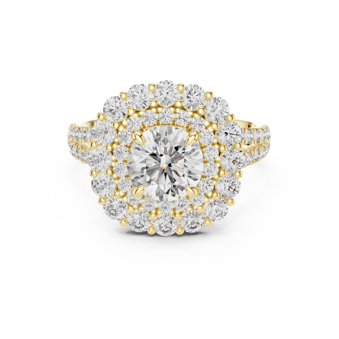 Gold Celestial Dual Band Elegance Ring Right View