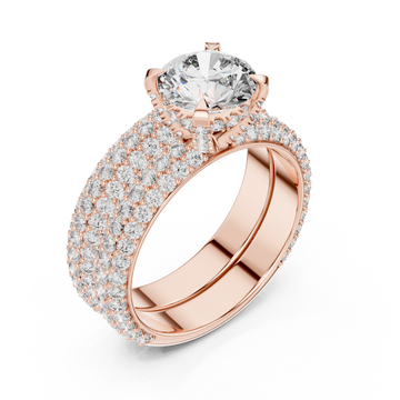  Rose Gold Radiant Embrace Pave Statement Engagement Ring Right View