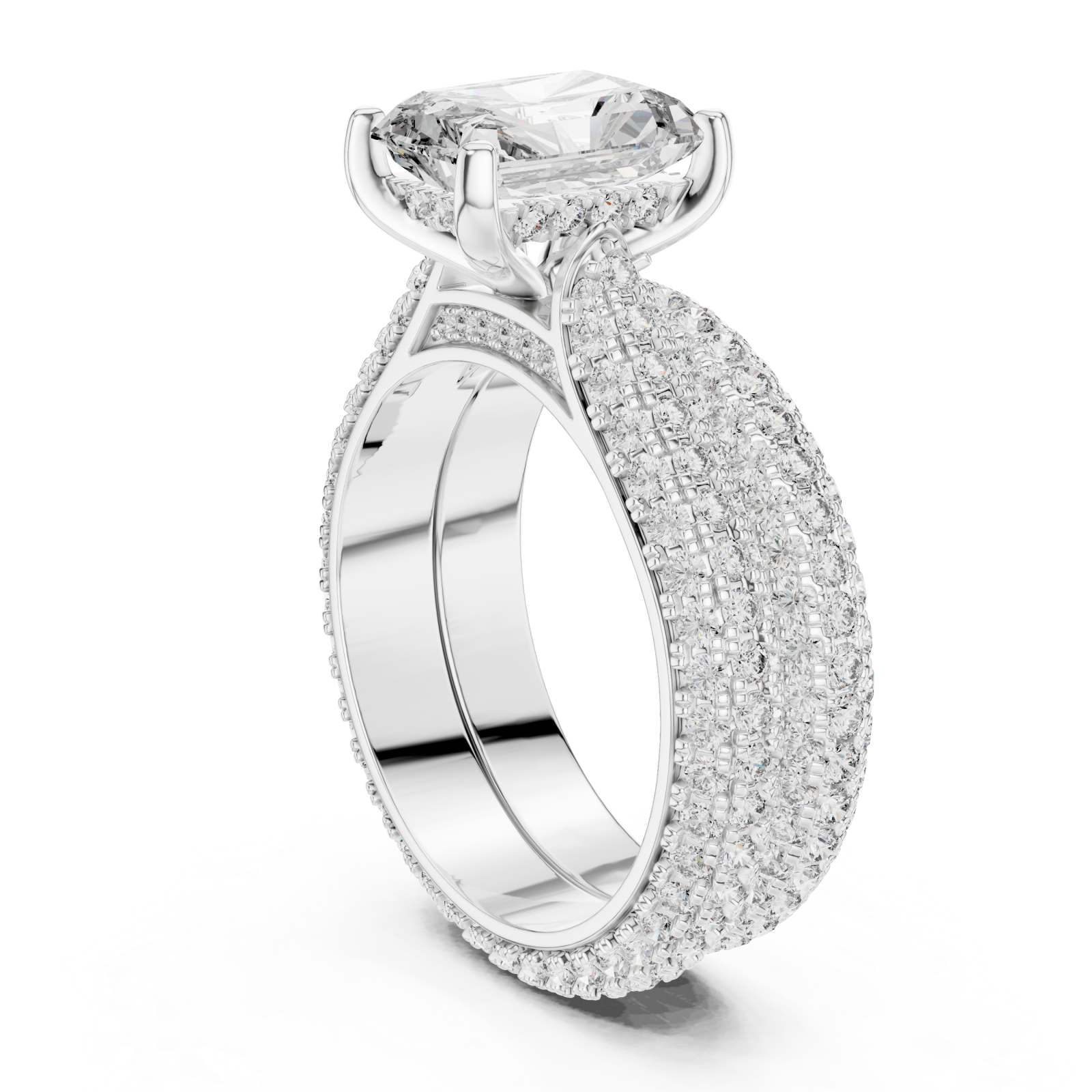  White Gold Opulent Eternity Muse Masterpiece Ring Left View