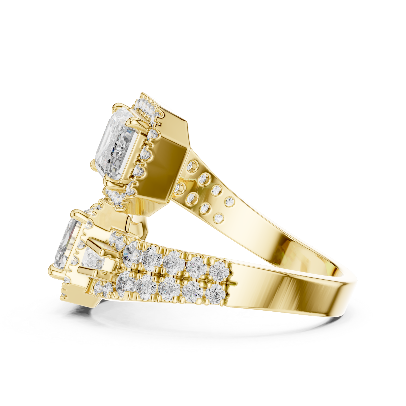  Gold Vivid Twin Pavilion Architectural Ring Side View