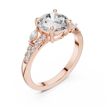  Rose Gold Twilight Blossom Accent Ring Right View