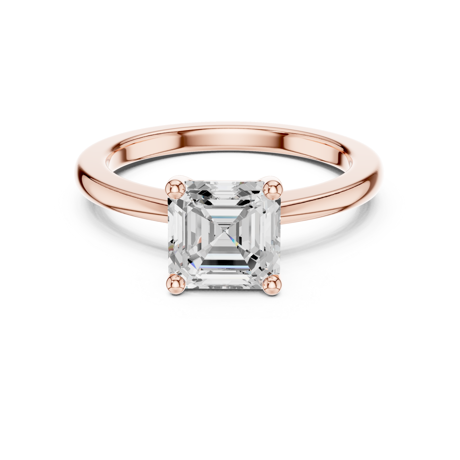  Rose Gold Celestial Solitaire Embrace Ring Front View