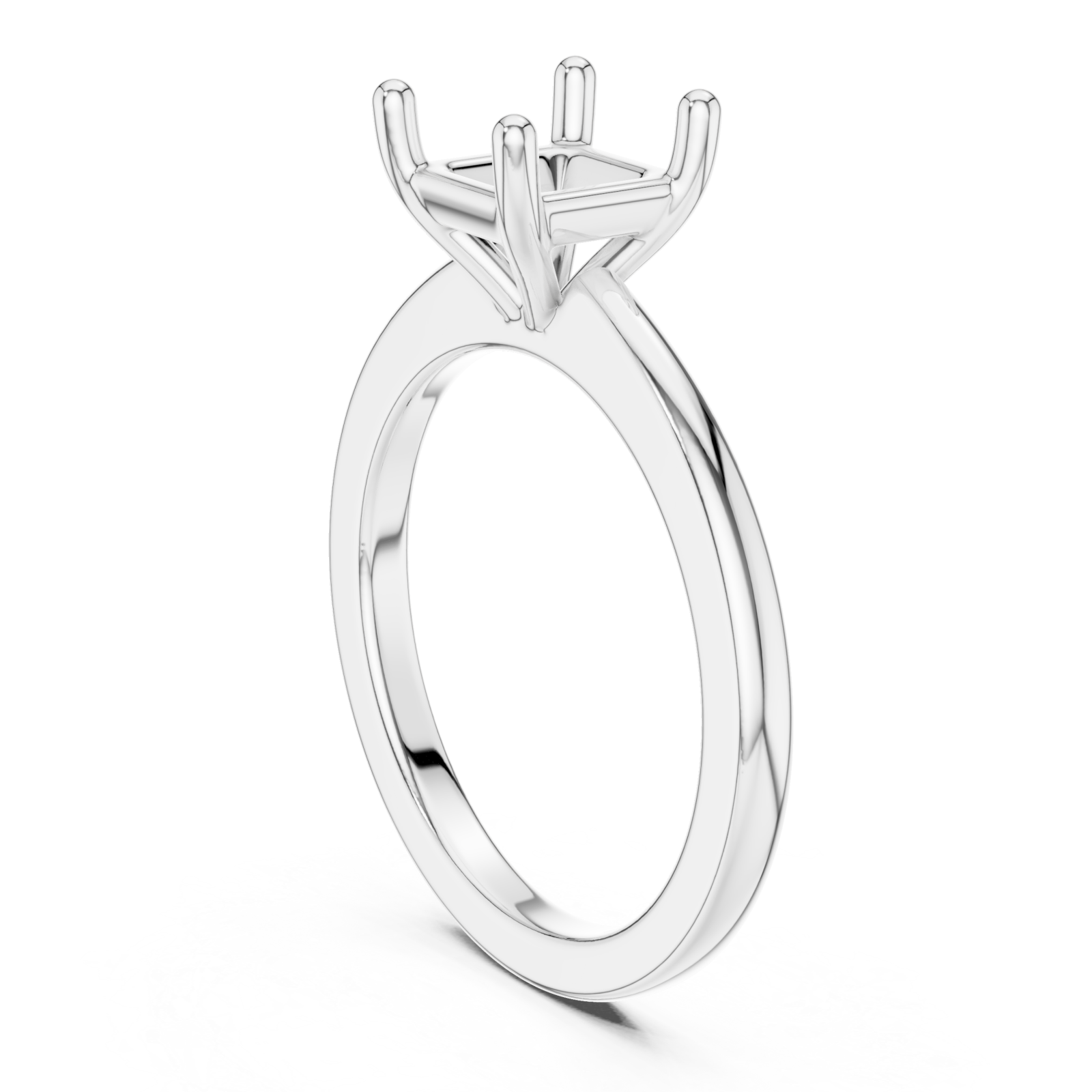  White Gold Celestial Solitaire Embrace Ring Left View