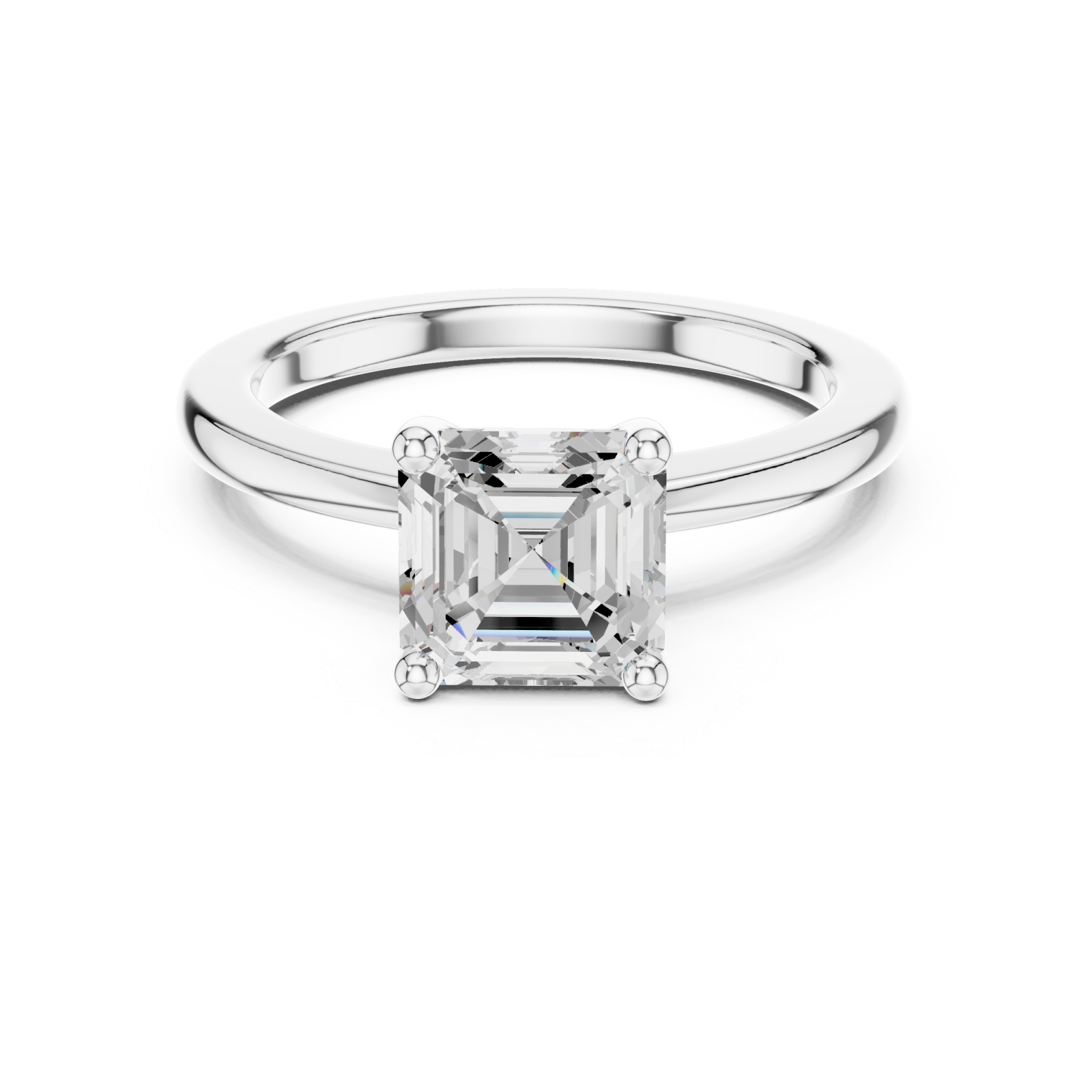  White Gold Celestial Solitaire Embrace Ring Front View