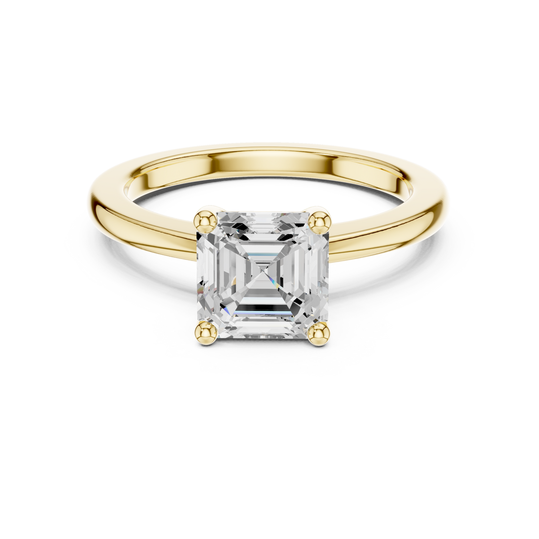  Gold Celestial Solitaire Embrace Ring Front View