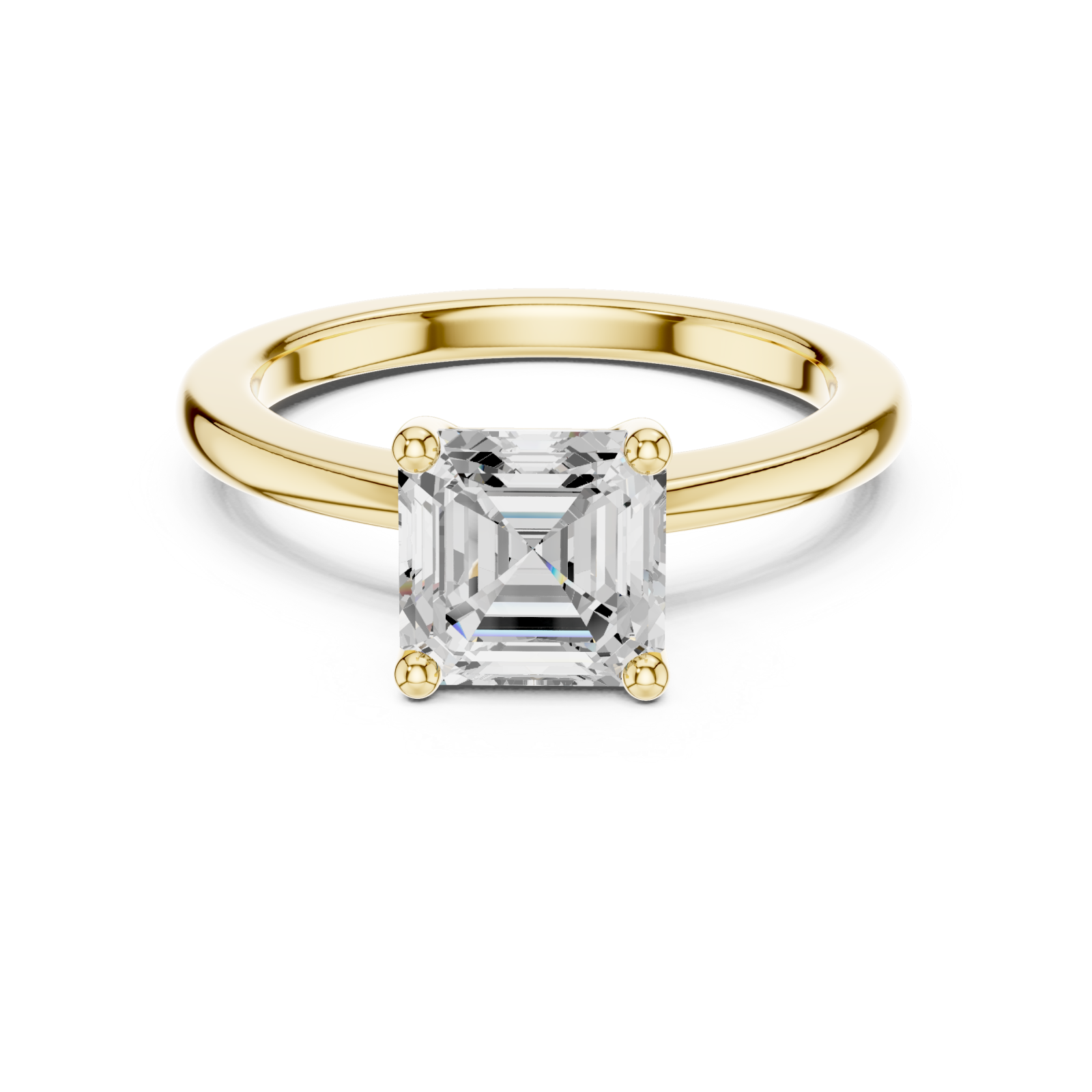  Gold Celestial Solitaire Embrace Ring Front View