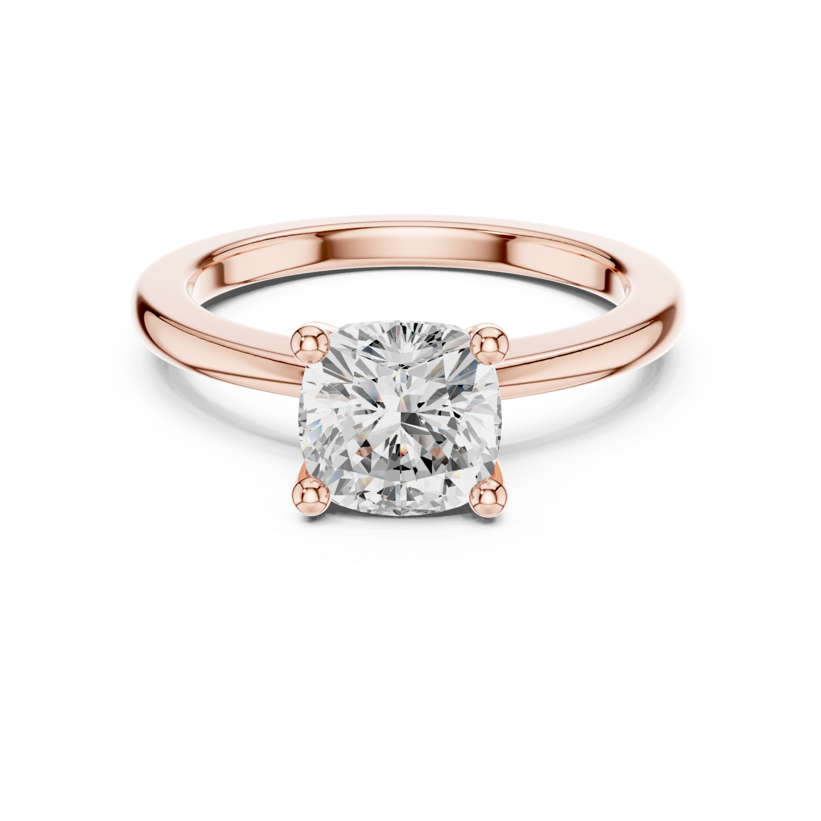  Rose Gold Classic Solitaire Mount Ring Front View