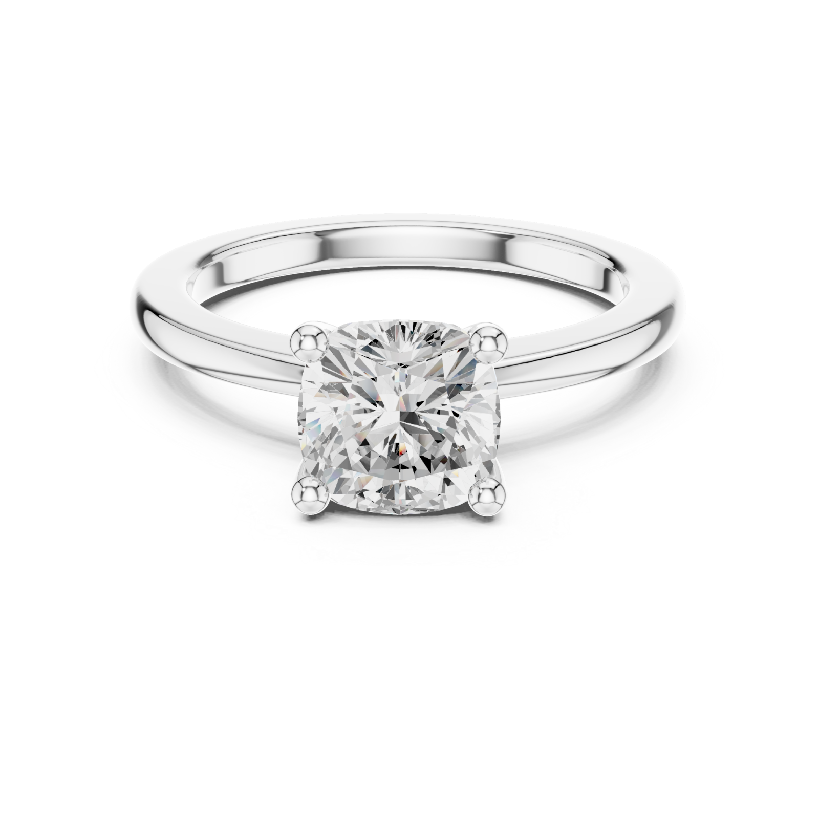  White Gold Classic Solitaire Mount Ring Front View