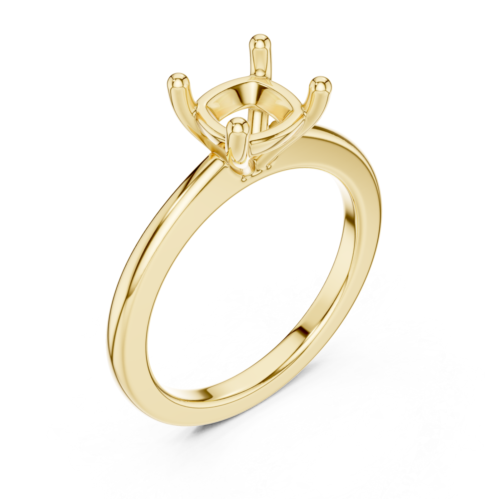 Gold Classic Solitaire Mount Ring Right View