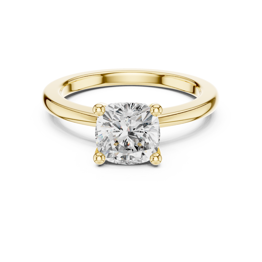  Gold Classic Solitaire Mount Ring Front View