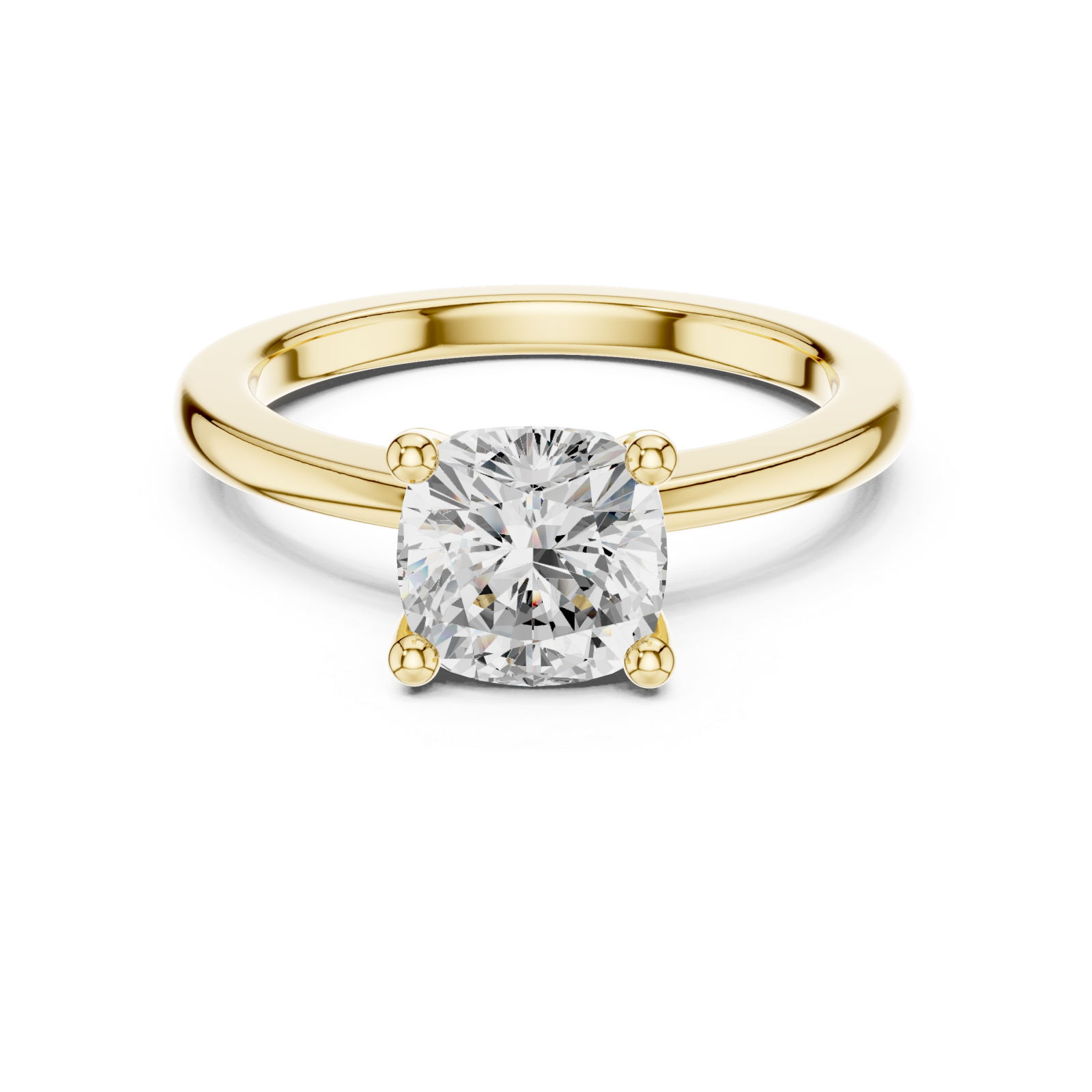  Gold Classic Solitaire Mount Ring Front View
