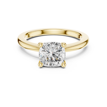  Gold Classic Solitaire Mount Ring Front View
