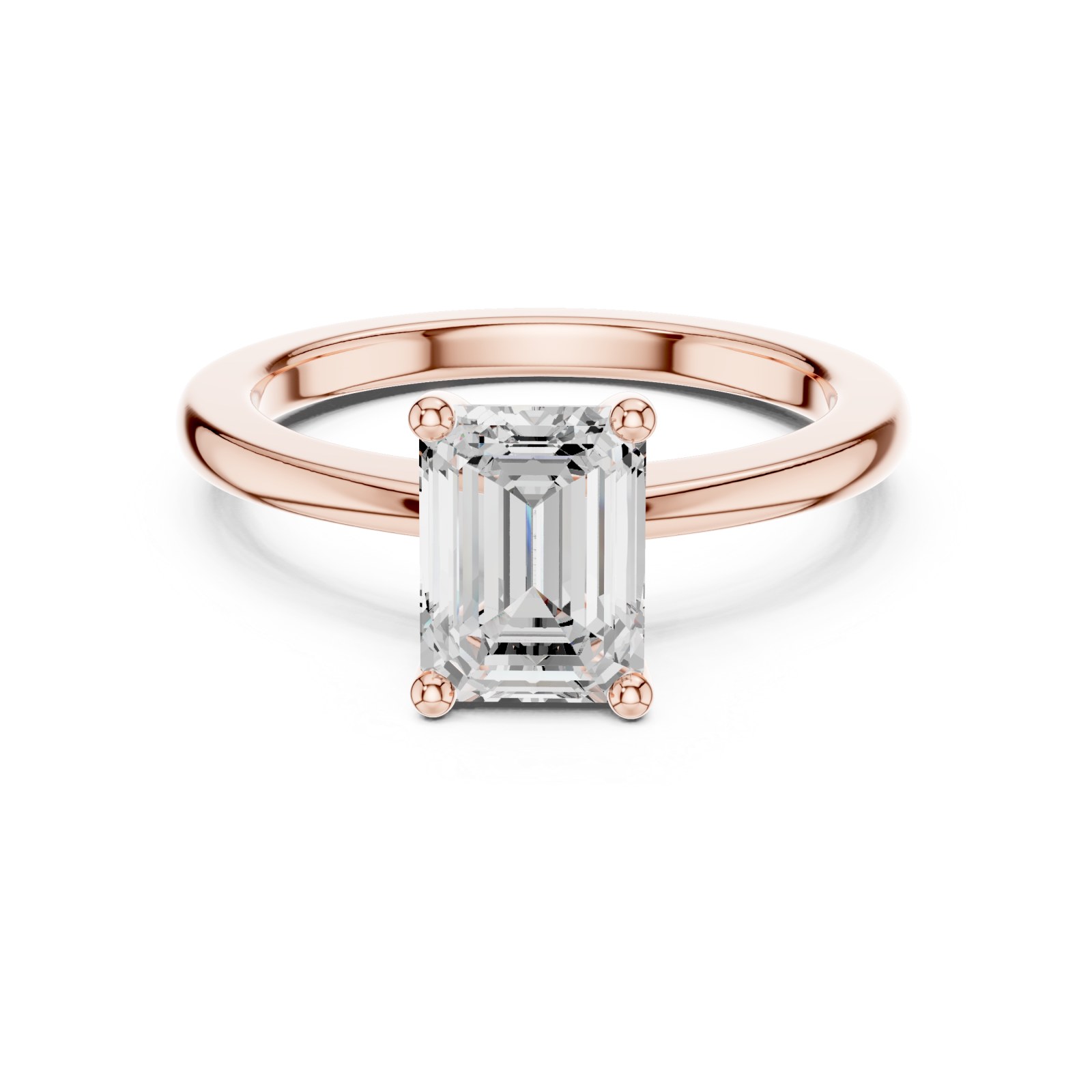  Rose Gold Celestial Halo Arc Engagement Ring Front View