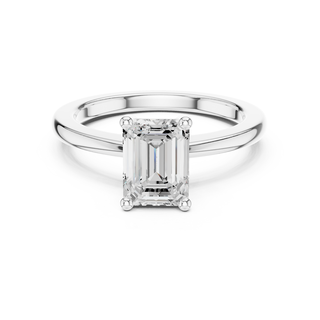  White Gold Celestial Halo Arc Engagement Ring Front View