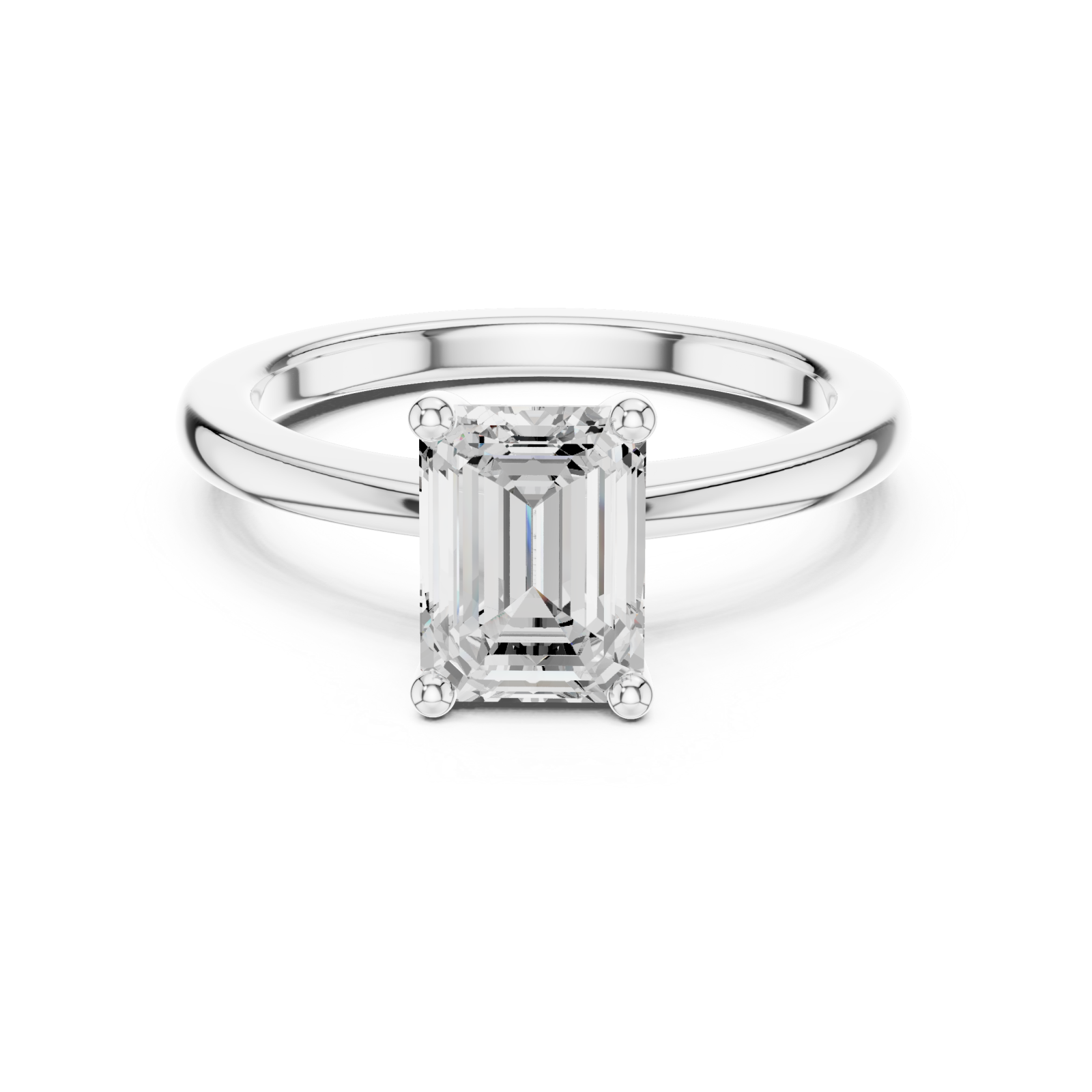  White Gold Celestial Halo Arc Engagement Ring Front View
