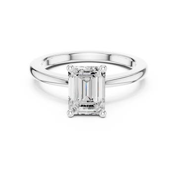  White Gold Celestial Halo Arc Engagement Ring Front View