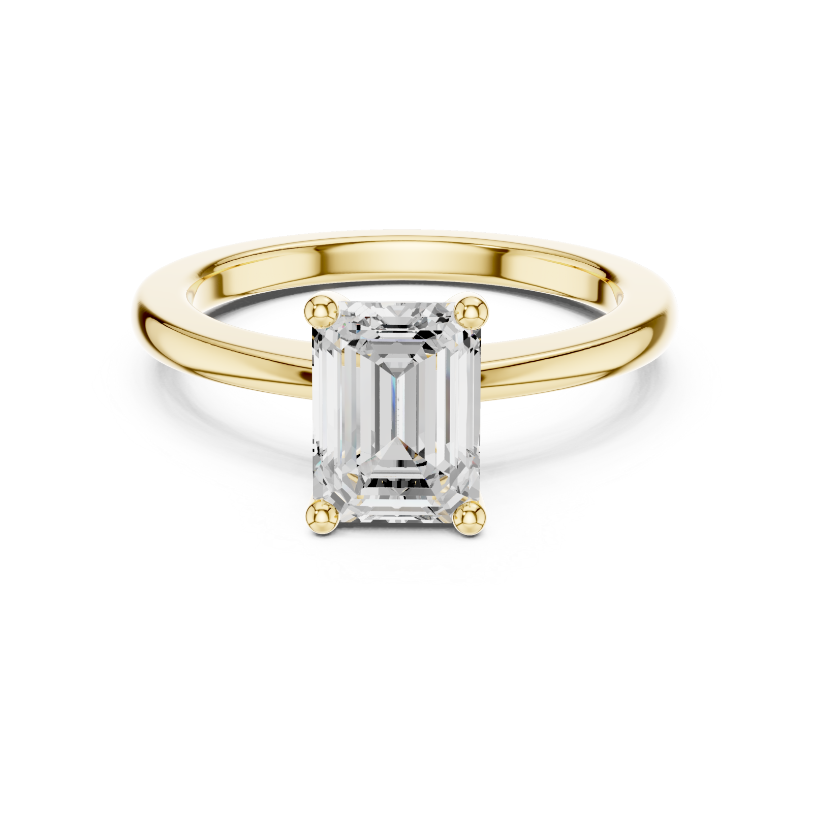  Gold Celestial Halo Arc Engagement Ring Front View