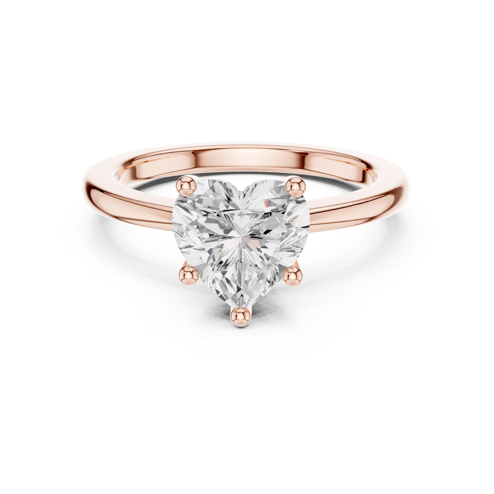  Rose Gold Vivid Blossom Solitaire Ring Front View
