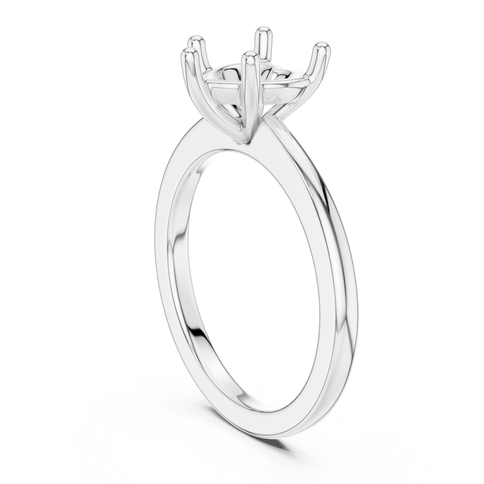  White Gold Vivid Blossom Solitaire Ring Left View