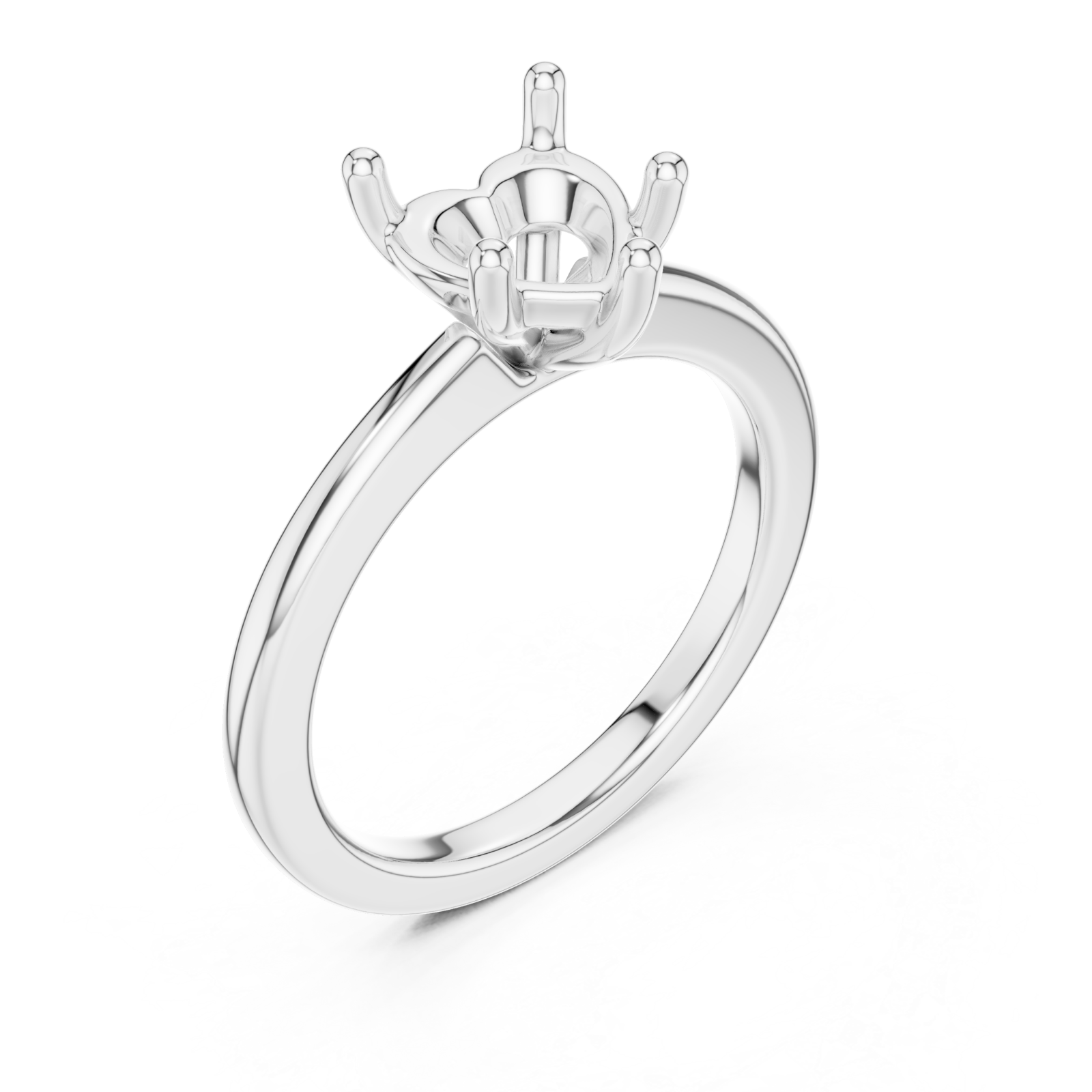  White Gold Vivid Blossom Solitaire Ring Right View