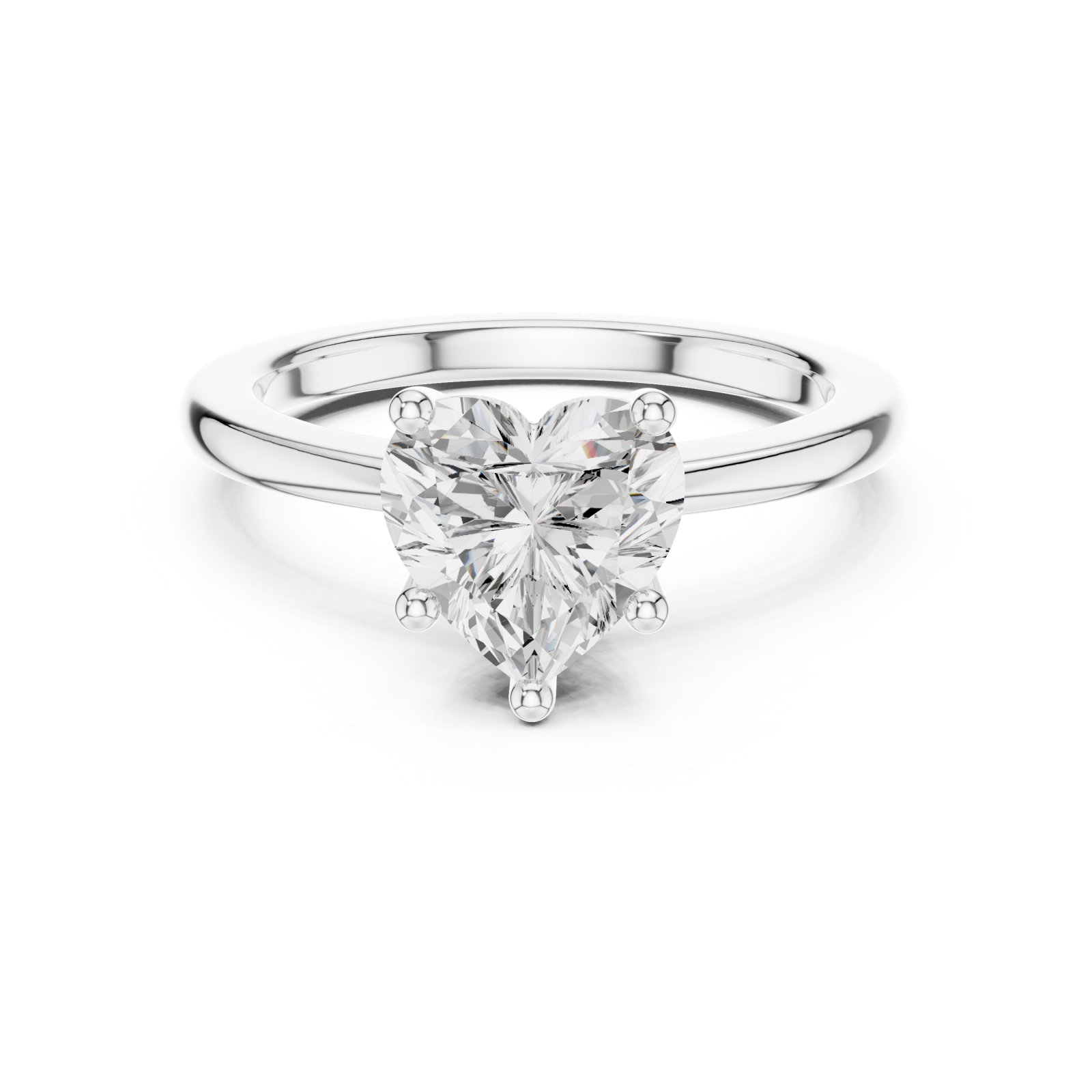  White Gold Vivid Blossom Solitaire Ring Front View